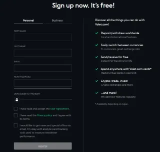 volet.com registro de nuevo usuario personal