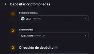 como obtener mi dirección de Arbitrum One en Binance