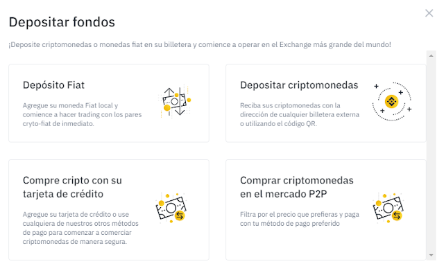 Binance depositar fondos