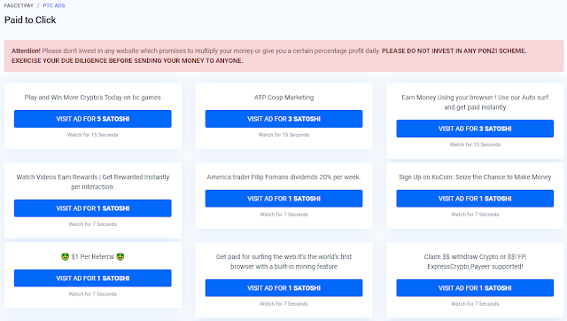 Faucetpay Paid to click