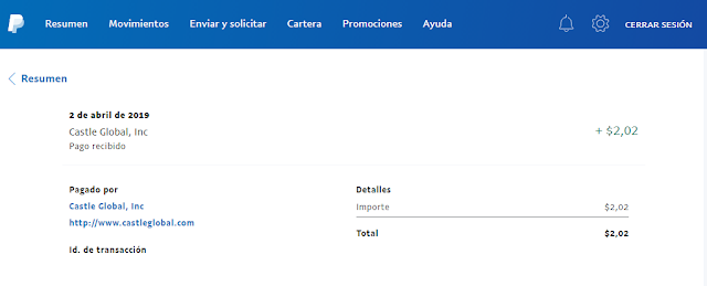 Hive Work - comprobante de pago por paypal