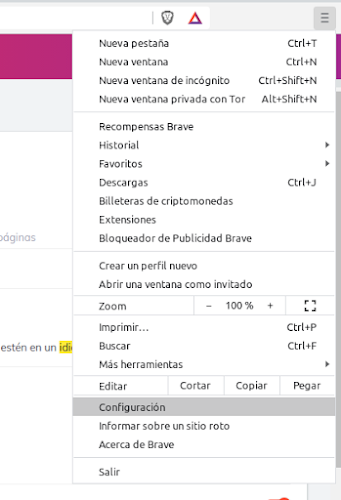 Brave - Configuracion