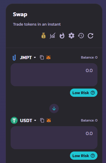 JMPT a USDT en Pancacakeswap