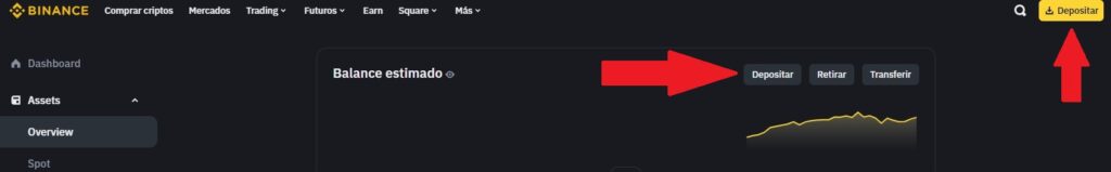 Deposito en Binance