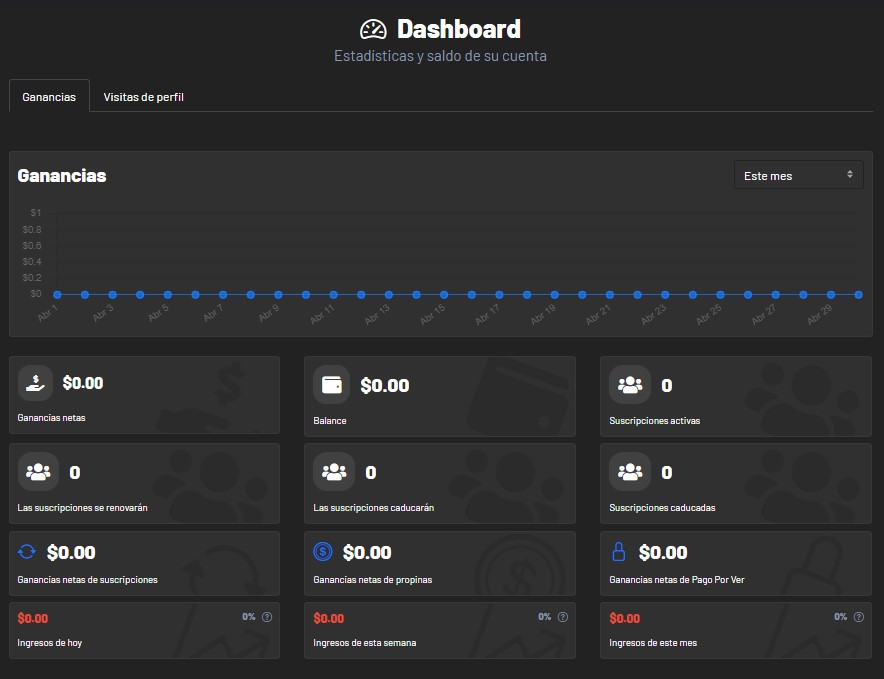 okfans dashboard principal